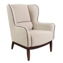 Ver imagem 1 de Poltrona Dekorien Milena Algodão Bege com Puff Premium Decoração