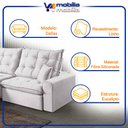 Ver imagem 6 de Sofá 3 Lugares Retrátil e Reclinável Dallas 2M + 2 Almofadas em Linho Off White - Mobília Mobília