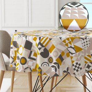 Toalha Mesa Plástica Térmica Flow 4 Lugares Redonda 1,38