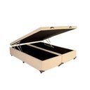 Ver imagem 1 de Cama Box Baú Casal Bipartido Suede Bege 138x188
