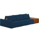 Ver imagem 1 de Sofá Ilha Modular para Sala 342cm com Puff Dublin K01 Veludo Azul Sintético Caramelo - Lyam Decor