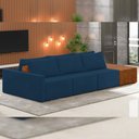 Ver imagem 2 de Sofá Ilha Modular para Sala 342cm com Puff Dublin K01 Veludo Azul Sintético Caramelo - Lyam Decor