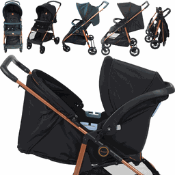 Carrinho de Bebe com Bebe Conforto e Moises Burigotto Lui Cobre - 3