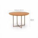 Ver imagem 3 de Mesa de Jantar Redonda Madeira MDF Tubo Champanhe 106 cm
