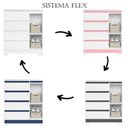 Ver mais imagens de Guarda Roupa Casal Olimpia 8 Portas de Bater com Espelho e Cômoda 4 Gavetas MDP Branco Flex