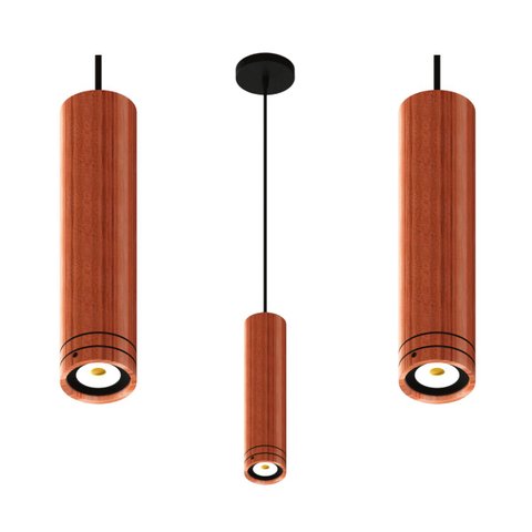Pendente Madeira Led Alasca Spot 7w Bivolt