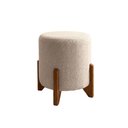 Ver imagem 5 de Conjunto  Sofá Curvo Orgânico + 02 Puff  Luna Boucle Bege - Montanaris Decor