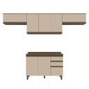 Ver imagem 1 de Cozinha Modulada Connect 4 Peças Balcão 120cm Duna/cristal com Tampo Mdp - Móveis Henn