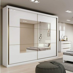 Quarto de Casal com Guarda Roupa e Cômoda 