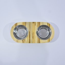 Comedouro em Madeira Teca com Tigela de Inox para Pets - 4