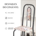 Ver imagem 7 de Conjunto de Sala de Jantar 100cm x 60cm Tampo Granito Topázio com 4 Cadeiras Lívia Prata/Botanic Bege/Mart