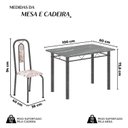 Ver imagem 3 de Conjunto de Sala de Jantar 100cm x 60cm Tampo Granito Topázio com 4 Cadeiras Lívia Prata/Botanic Bege/Mart