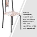 Ver mais imagens de Conjunto de Sala de Jantar 100cm x 60cm Tampo Granito Topázio com 4 Cadeiras Lívia Prata/Botanic Bege/Mart