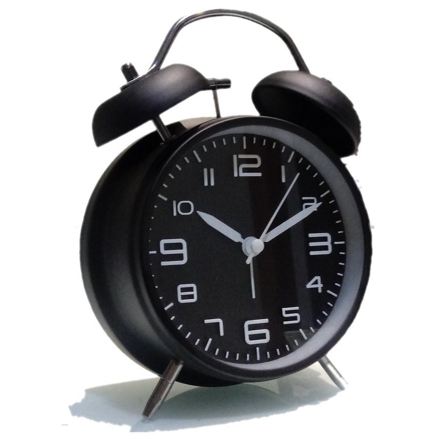Relógio Analógico Retro Com Alarme Despertador Preto Antigo