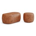 Ver imagem 2 de Conjunto 02 Puffs Decorativos Orgânicos Molly Couríssimo Caramelo - Abmaza