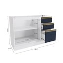 Ver imagem 5 de Balcão de Pia Celeste Kappesberg 100% Mdf 2 Portas 3 Gavetas Branco/azul 120cm