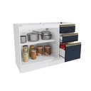 Ver imagem 4 de Balcão de Pia Celeste Kappesberg 100% Mdf 2 Portas 3 Gavetas Branco/azul 120cm