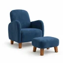 Ver imagem 5 de Poltrona Amamentação Viena Suede + Puff Macio Quarto Bebe:Azul Marinho