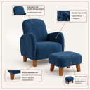 Ver imagem 2 de Poltrona Amamentação Viena Suede + Puff Macio Quarto Bebe:Azul Marinho