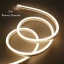 Ver imagem 3 de Kit Fita Tira Mangueira Flexível de Led Neon 5m para Corte de 2,5cm Iluminação Branco Quente com Fon