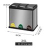 Lixeira Tripla Inox Pedal Grande 24 Litros Coleta Seletiva Cesto de Lixo Gigante 3 em 1 Luxo Cozinha - 8