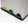 Lixeira Tripla Inox Pedal Grande 24 Litros Coleta Seletiva Cesto de Lixo Gigante 3 em 1 Luxo Cozinha - 4