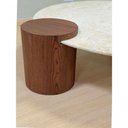 Ver imagem 6 de Mesa de Centro Orbita Redonda Mármore Travertino Madeira 80cm Modelar Art Moveis