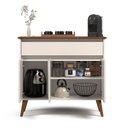 Ver imagem 4 de Aparador Buffet Zeus 93cm 3 Portas Gaveta Sala de Jantar MDF: Off White/Freijo