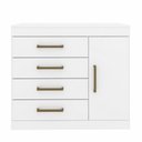 Ver imagem 2 de Cômoda 4 Gavetas 1 Porta Romênia Branco - Mademovel