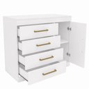 Ver imagem 4 de Cômoda 4 Gavetas 1 Porta Romênia Branco - Mademovel