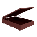 Ver imagem 2 de Cama Box Casal Baú Suede Marrom 138x188x35 - Fábrica de Tudo