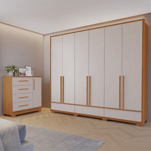 Conjunto de Quarto com 1 Guarda-roupa e 1 Cômoda