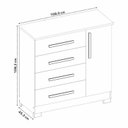 Ver imagem 4 de Conjunto de Quarto com 1 Guarda-Roupa e 1 Cômoda Marrom/Freijo/Off White