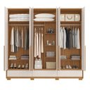 Ver imagem 7 de Conjunto de Quarto com 1 Guarda-Roupa e 1 Cômoda Marrom/Freijo/Off White