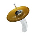 Ver imagem 2 de CUBA DE VIDRO ABAULADA 45CM DOURADO REAL + VALVULA + TORNEIRA CASCATA