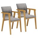 Ver imagem 1 de Cadeira para Mesa de Jantar Flora Kit 2 Peças Linho Prata - Valdemóveis