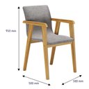 Ver imagem 3 de Cadeira para Mesa de Jantar Flora Kit 2 Peças Linho Prata - Valdemóveis