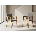 Ver imagem 4 de Cadeira para Mesa de Jantar Flora Kit 2 Peças Linho Prata - Valdemóveis