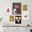 Ver imagem 1 de Composição 6 Quadros Decorativos Cozinha de Fazenda - com Vidro:madeira Preta