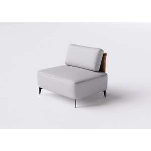 Sofá Dream Box Moderno Módulo 100cm Cinza com Courino Terracota - Rede Móveis