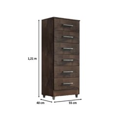 Comoda Elena 6 Gavetas Chocolate - 2