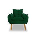 Ver imagem 3 de Poltrona Opala para Sala Clínica Salão Pés de Madeira Suede Verde