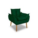 Ver imagem 2 de Poltrona Opala para Sala Clínica Salão Pés de Madeira Suede Verde