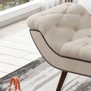 Ver imagem 3 de Puff Recamier Veneza 1,40cm para Quarto em Linho Rústico Bege - Larbelle