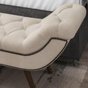 Ver imagem 2 de Puff Recamier Veneza 1,40cm para Quarto em Linho Rústico Bege - Larbelle