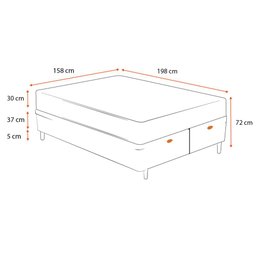 Cama Box Baú Queen + Colchão de Molas Ensacadas Ortobom AirTech SpringPocket 158cm - 2