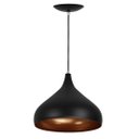 Ver imagem 1 de Lustre Pendente Aladim Preto com Cobre 24cm