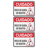 Combo 6 Placas De Sinalização Cuidado Risco De Queda De Objetos 30x20 Acesso - S-226/2 F9e - 1