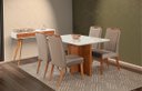 Ver imagem 1 de Mesa de jantar + 4 cadeiras Milão tampo 140 cm Champagne