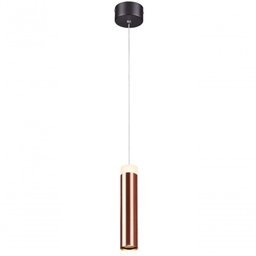 Pendente 5x20x150cm e Cabo 2mt , Preto ou Dourado e Acrílico Led 7w 3000k Bivolt Sindora Único - 1